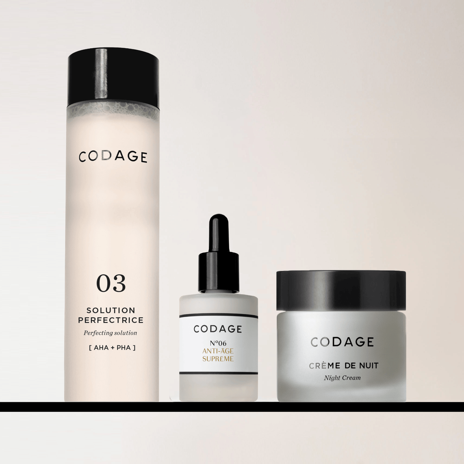 CODAGE Paris Product Collection Anti-Aging Night Routine